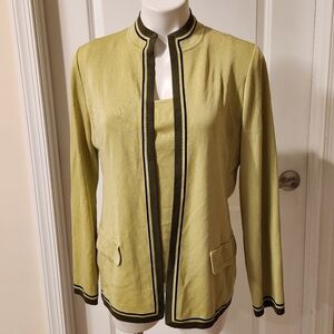 Plein Air Medium green sweater set tank and cardigan